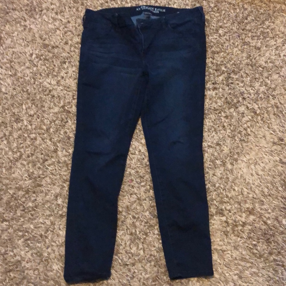 American Eagle jeggings. Super low rise. Dark